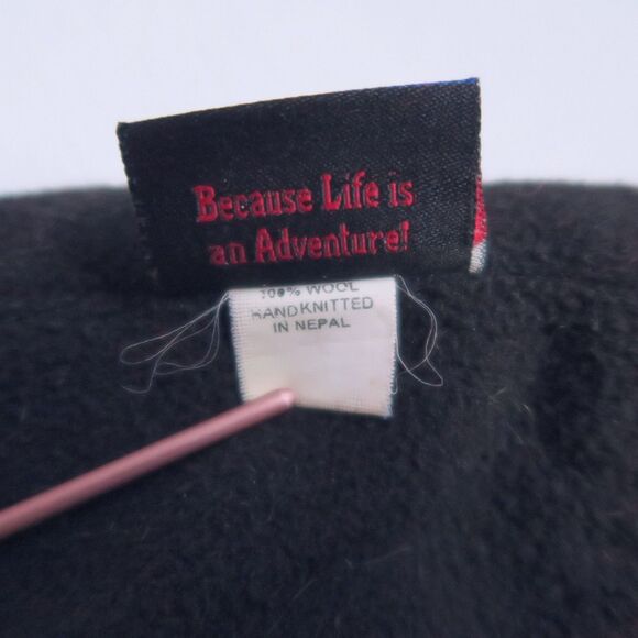 SHERPA ADVENTURE GEAR Tashi Wool Knit Beanie Hat OS Chullo Lined Gray Maroon Red - Picture 6 of 7